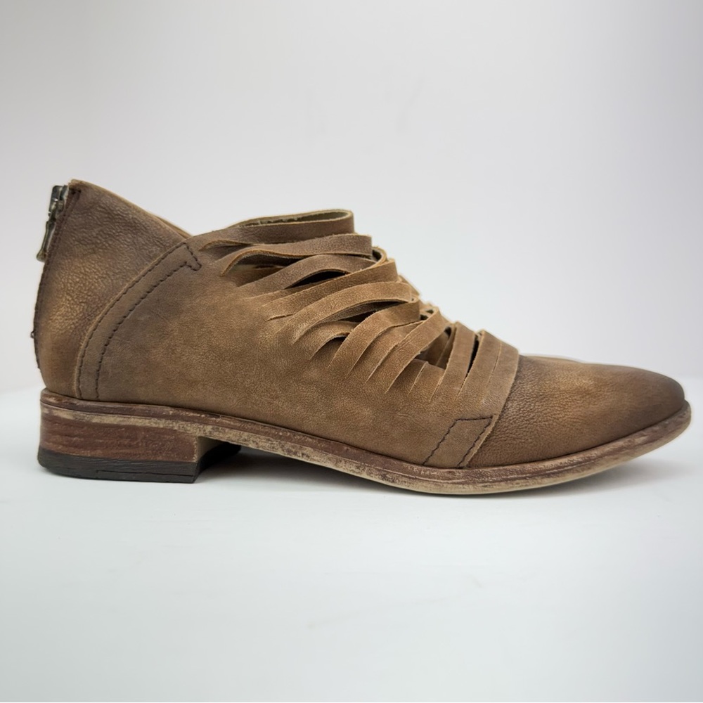 Free People size 37/7 Women’s Lost Valley Tan Leather Strappy Ankle Boots - Picture 2 of 11